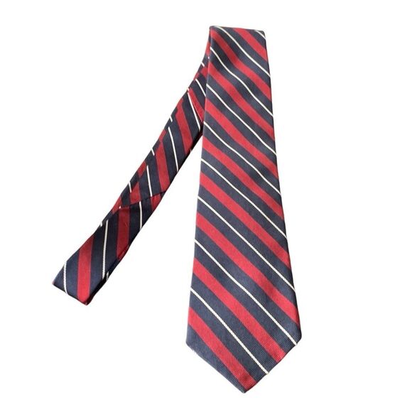 Pre Owned Men’s Lands’ End Charter Collection Tie Neck Tie Necktie All Silk Hand - Picture 1 of 5